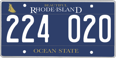 RI license plate 224020