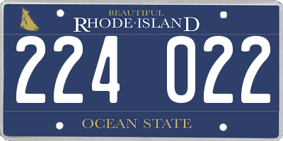 RI license plate 224022