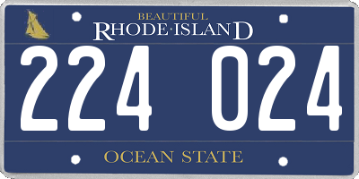 RI license plate 224024