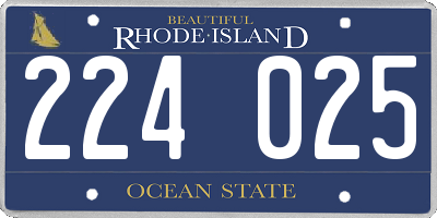 RI license plate 224025