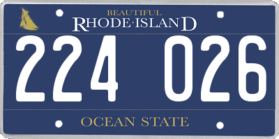 RI license plate 224026