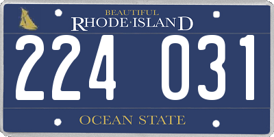 RI license plate 224031