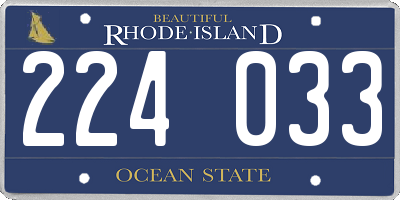 RI license plate 224033