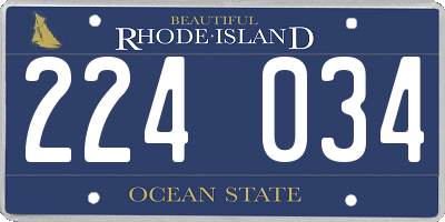 RI license plate 224034