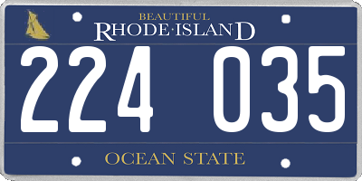 RI license plate 224035