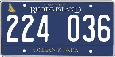 RI license plate 224036