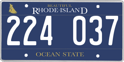 RI license plate 224037