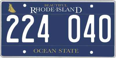 RI license plate 224040