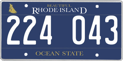 RI license plate 224043