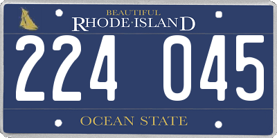 RI license plate 224045