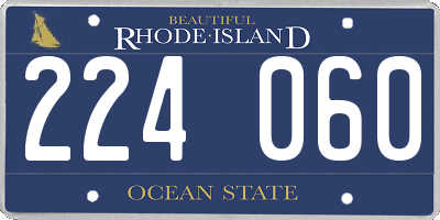 RI license plate 224060