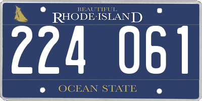 RI license plate 224061