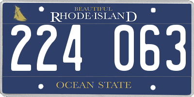 RI license plate 224063