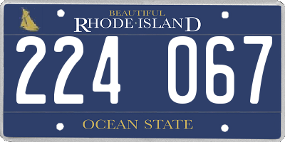 RI license plate 224067