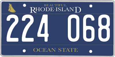 RI license plate 224068