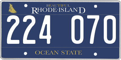 RI license plate 224070