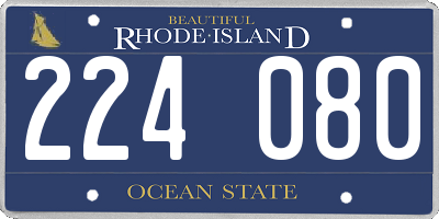 RI license plate 224080