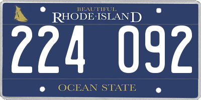 RI license plate 224092