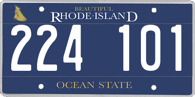 RI license plate 224101