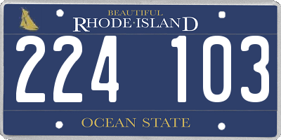 RI license plate 224103