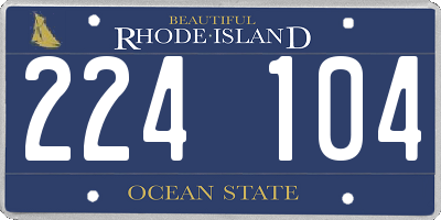 RI license plate 224104