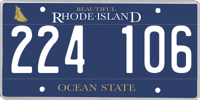 RI license plate 224106