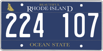 RI license plate 224107