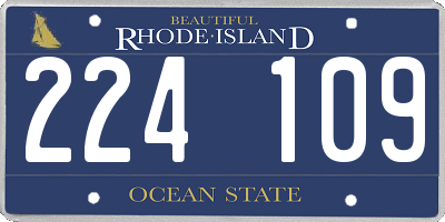 RI license plate 224109