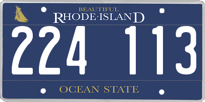 RI license plate 224113