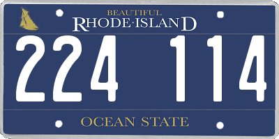 RI license plate 224114