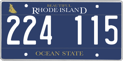 RI license plate 224115