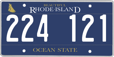 RI license plate 224121