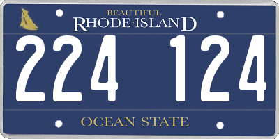 RI license plate 224124