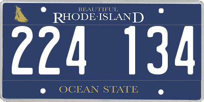 RI license plate 224134