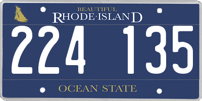 RI license plate 224135