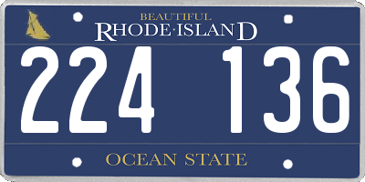 RI license plate 224136