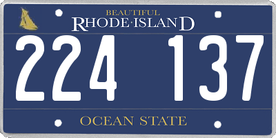 RI license plate 224137