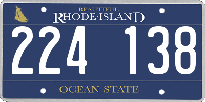 RI license plate 224138