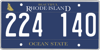 RI license plate 224140