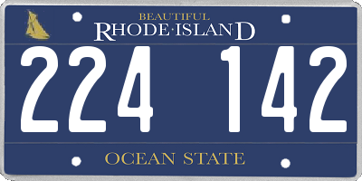 RI license plate 224142