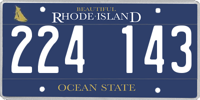 RI license plate 224143