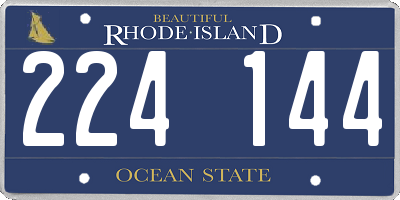 RI license plate 224144