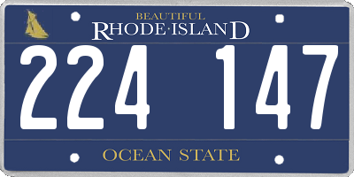 RI license plate 224147
