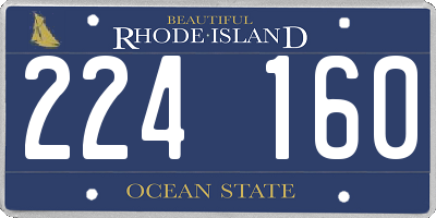 RI license plate 224160
