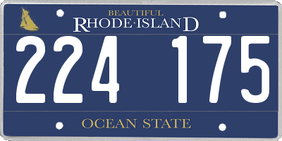 RI license plate 224175