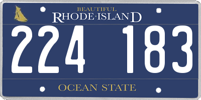 RI license plate 224183