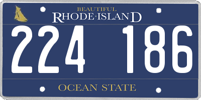 RI license plate 224186