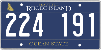 RI license plate 224191