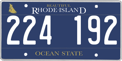 RI license plate 224192