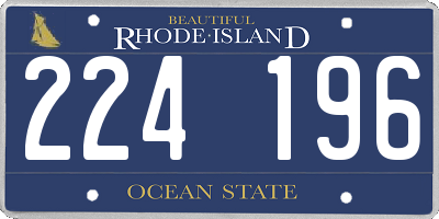 RI license plate 224196